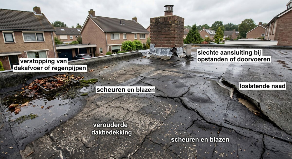 Lekkage plat dak Breda